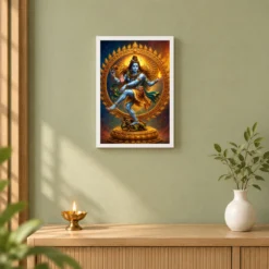 Nataraja Royal Jewel-Toned Portrait Photo Frame — white frame distant wall