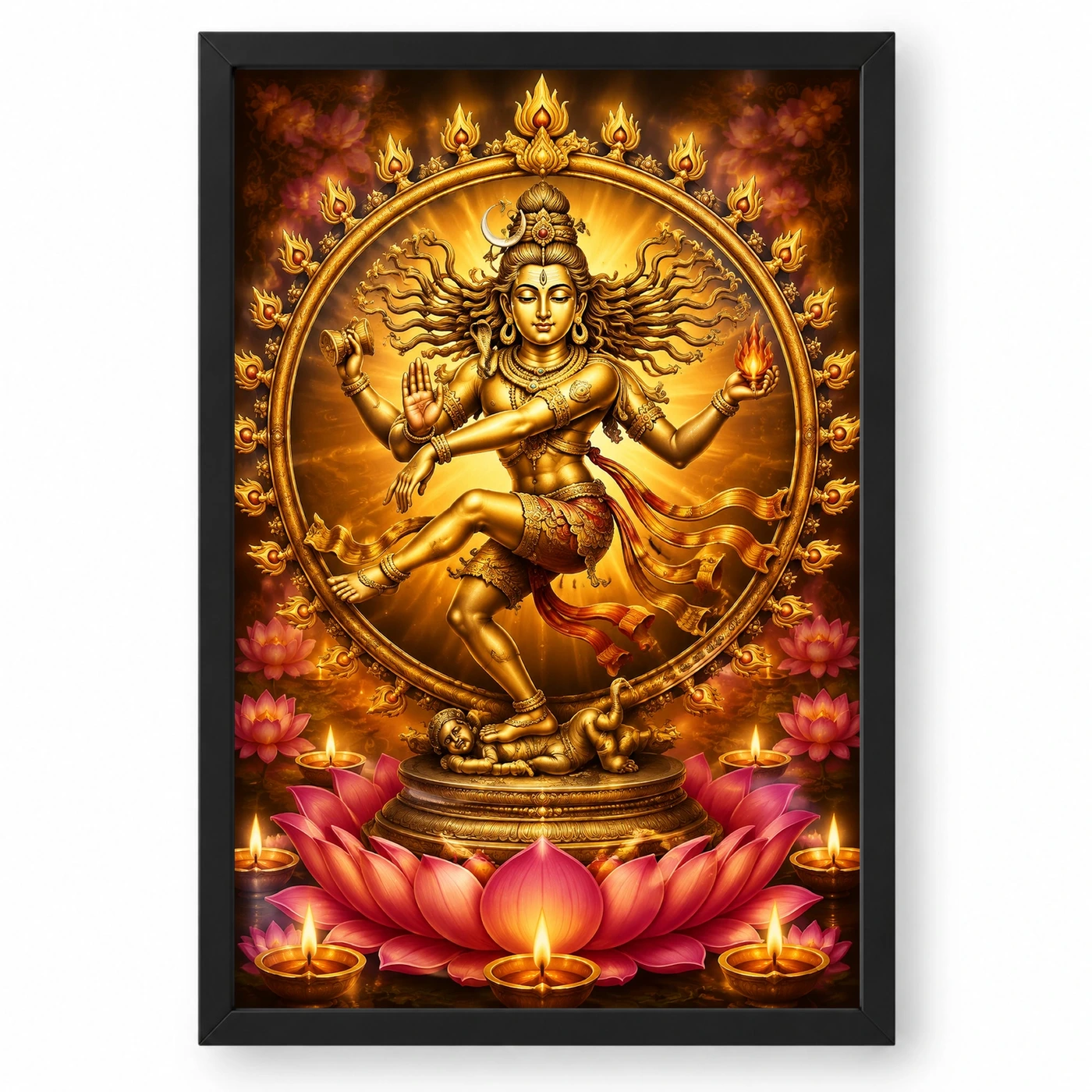 Nataraja Lotus And Diya Radiance Photo Frame 1 Nataraja Lotus And Diya Radiance Photo Frame — black frame clean