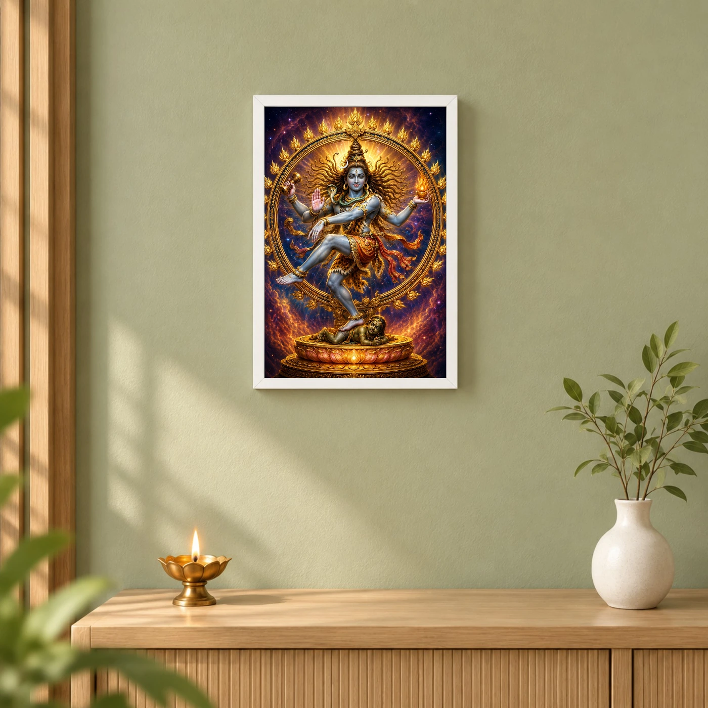 Nataraja Cosmic Celestial Aura Photo Frame 6 Nataraja Cosmic Celestial Aura Photo Frame — white frame distant wall