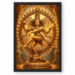 Nataraja Heritage Temple Architecture Backdrop Photo Frame — black frame clean