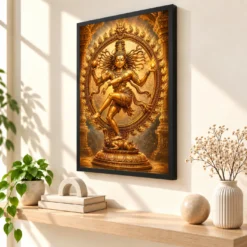 Nataraja Heritage Temple Architecture Backdrop Photo Frame — black frame console