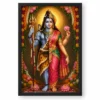 Ardhanarishvara Grand Festival Flower Decoration Photo Frame — black frame clean
