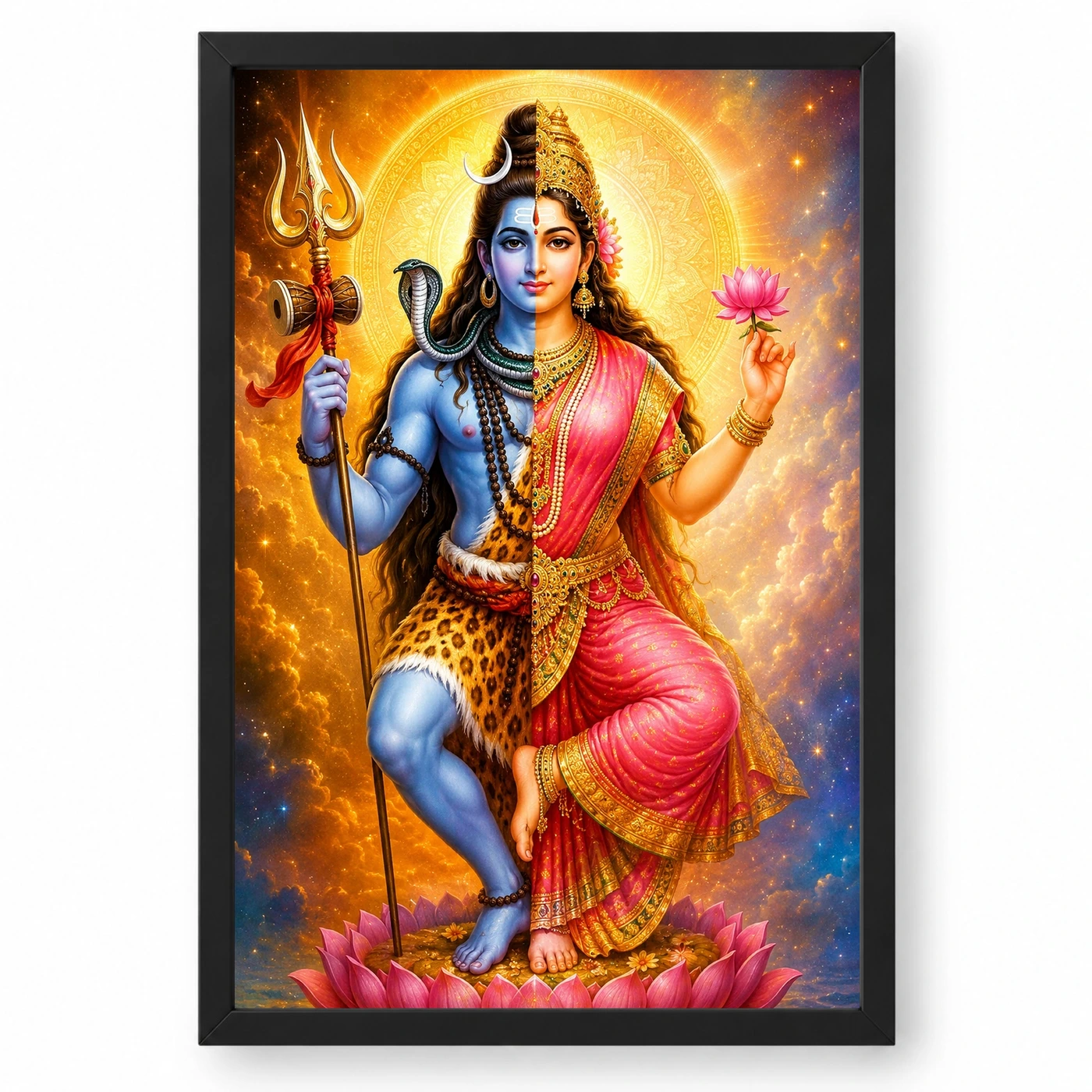 Ardhanarishvara Cosmic Celestial Aura Photo Frame 1 Ardhanarishvara Cosmic Celestial Aura Photo Frame — black frame clean
