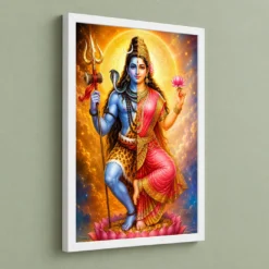 Ardhanarishvara Cosmic Celestial Aura Photo Frame 13 Ardhanarishvara Cosmic Celestial Aura Photo Frame — white frame angled wall
