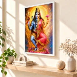 Ardhanarishvara Cosmic Celestial Aura Photo Frame 15 Ardhanarishvara Cosmic Celestial Aura Photo Frame — white frame warm console