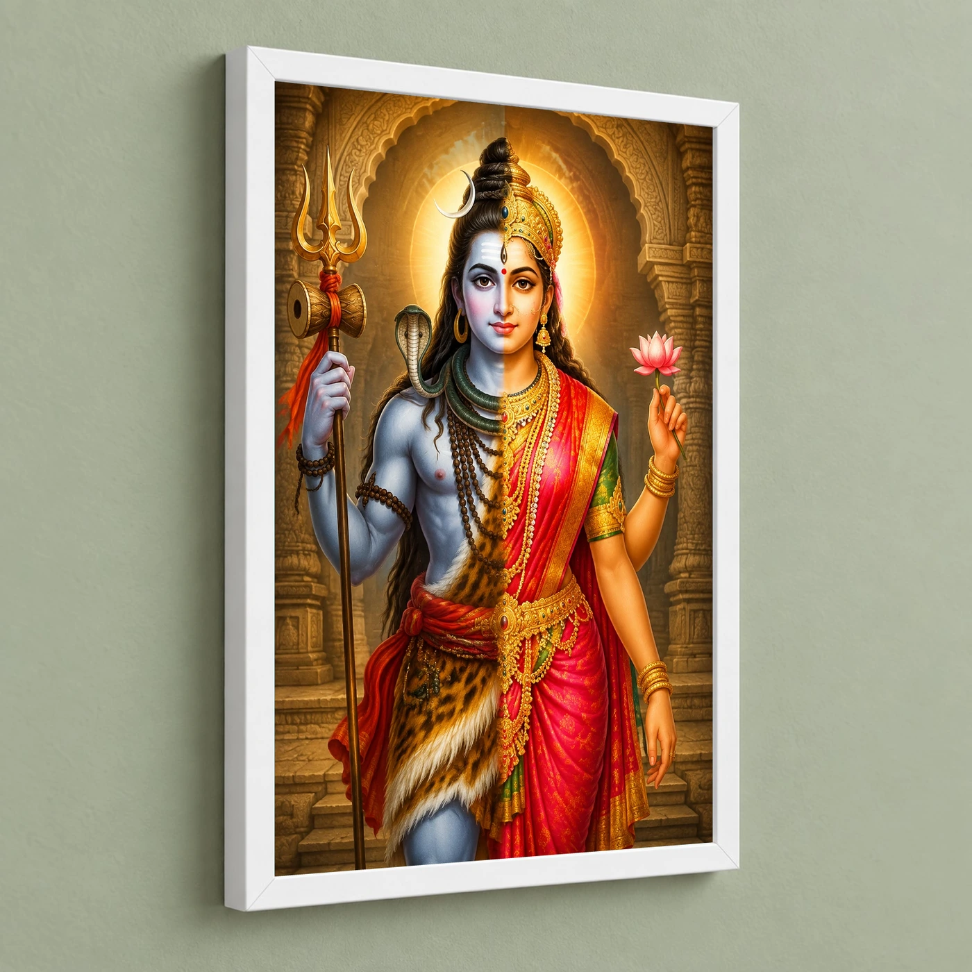 Ardhanarishvara Heritage Temple Architecture Backdrop Photo Frame 5 Ardhanarishvara Heritage Temple Architecture Backdrop Photo Frame — white frame angled wall