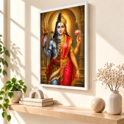 Ardhanarishvara Heritage Temple Architecture Backdrop Photo Frame 15 Ardhanarishvara Heritage Temple Architecture Backdrop Photo Frame — white frame warm console