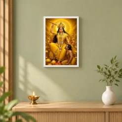 Baglamukhi Devi Royal Jewel-Toned Portrait Photo Frame 14 Baglamukhi Devi Royal Jewel-Toned Portrait Photo Frame — white frame distant wall