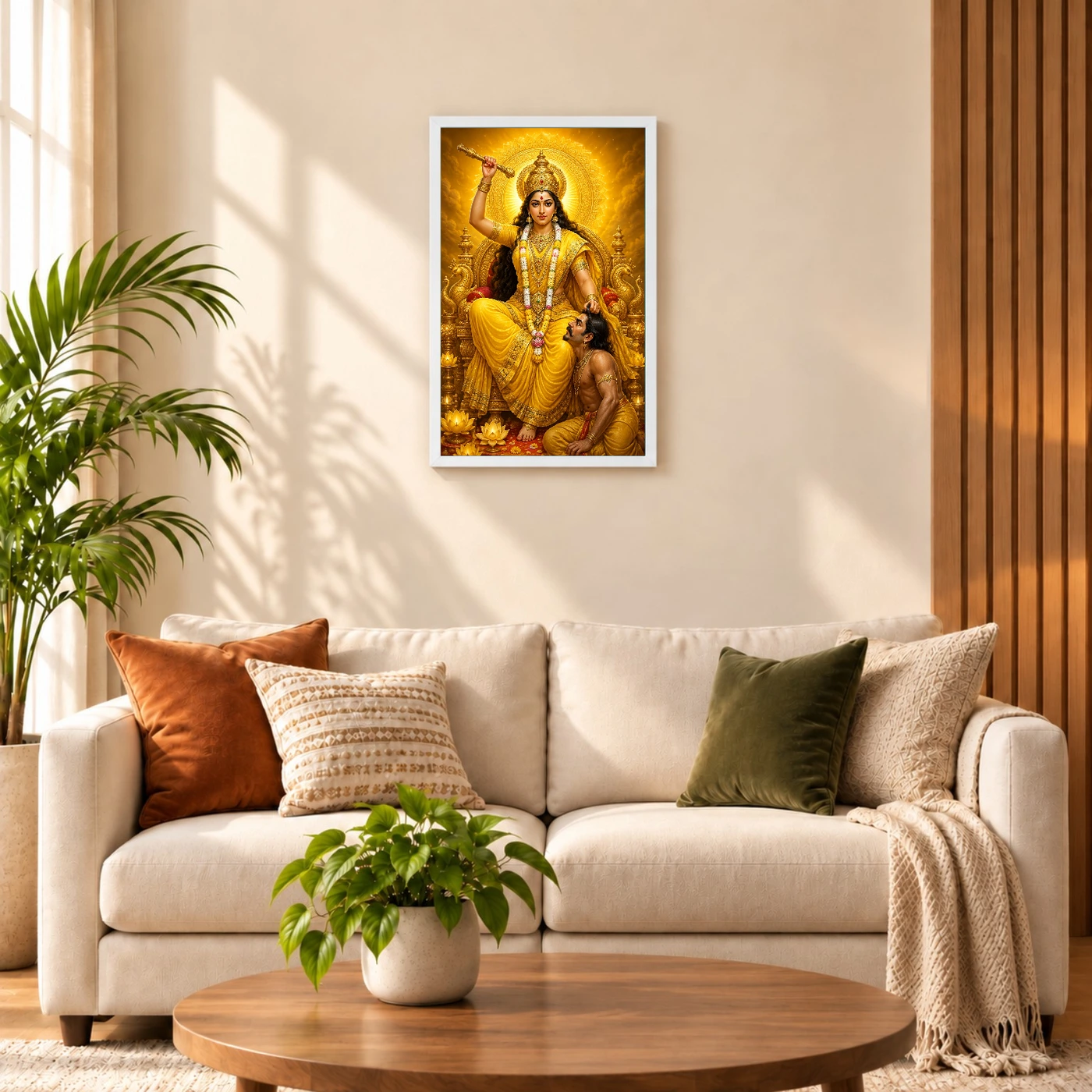 Baglamukhi Devi Royal Jewel-Toned Portrait Photo Frame 9 Baglamukhi Devi Royal Jewel-Toned Portrait Photo Frame — white frame sofa
