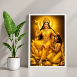 Baglamukhi Devi Lotus And Diya Radiance Photo Frame 12 Baglamukhi Devi Lotus And Diya Radiance Photo Frame — white frame console
