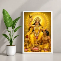 Baglamukhi Devi Traditional Indian Miniature-Inspired Devotional Art Photo Frame 12 Baglamukhi Devi Traditional Indian Miniature-Inspired Devotional Art Photo Frame — white frame console