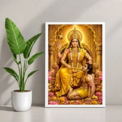 Baglamukhi Devi Heritage Temple Architecture Backdrop Photo Frame — white frame console