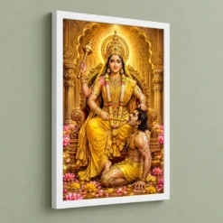 Baglamukhi Devi Heritage Temple Architecture Backdrop Photo Frame — white frame angled wall