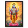 Dhanvantari Serene Sunrise Blessing Photo Frame — black frame clean