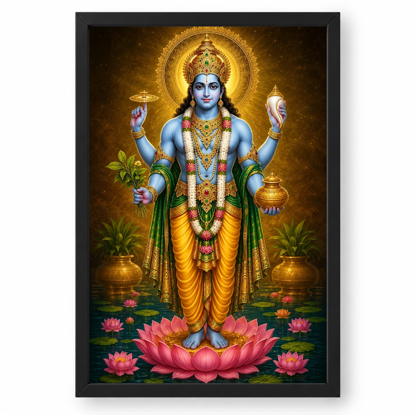 Dhanvantari Royal Jewel-Toned Portrait Photo Frame 1 Dhanvantari Royal Jewel-Toned Portrait Photo Frame — black frame clean