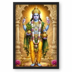Dhanvantari Heritage Temple Architecture Backdrop Photo Frame — black frame clean