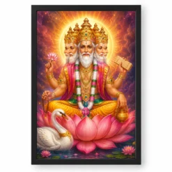 Brahma Dev Royal Jewel-Toned Portrait Photo Frame — black frame clean