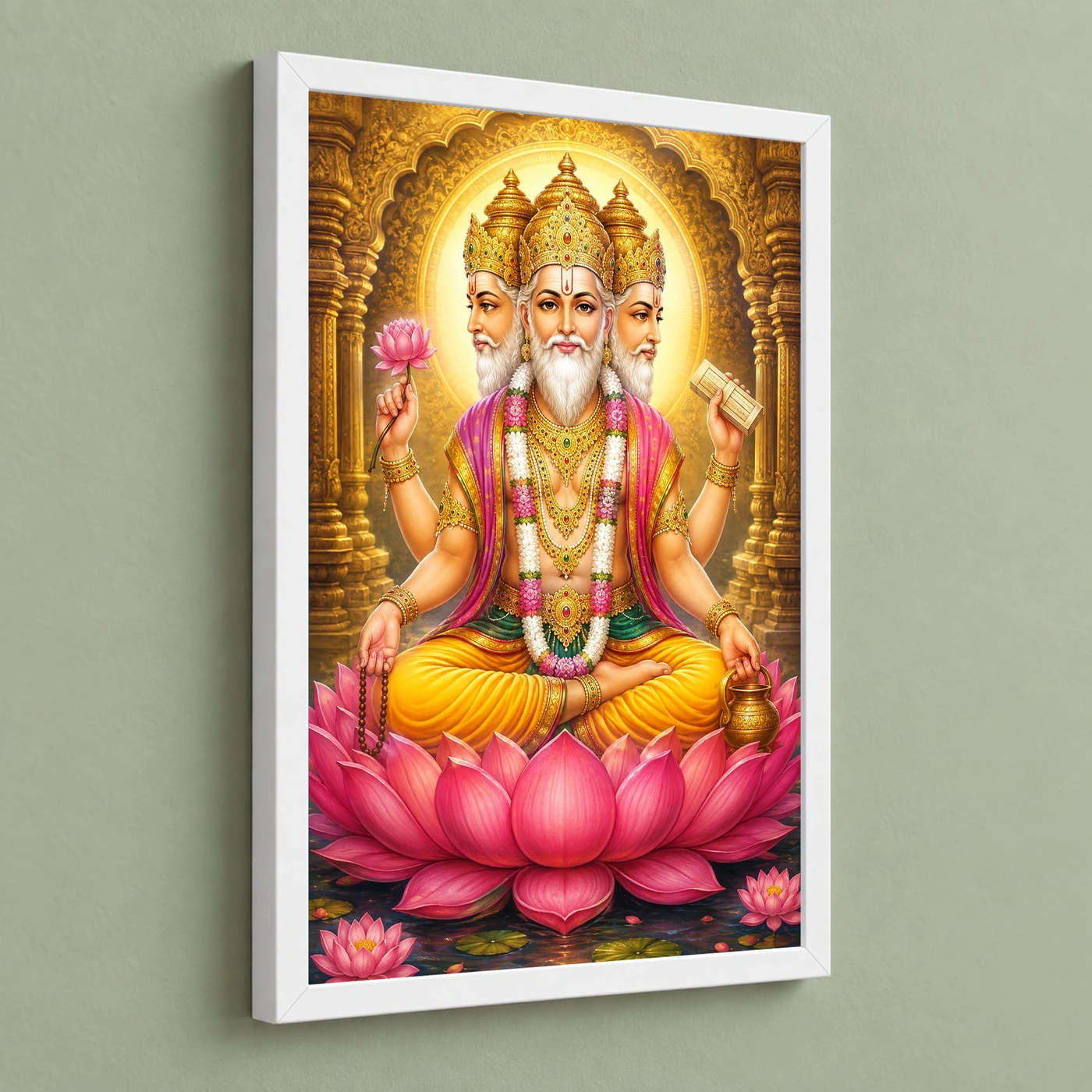 Brahma Dev Heritage Temple Architecture Backdrop Photo Frame 5 Brahma Dev Heritage Temple Architecture Backdrop Photo Frame — white frame angled wall