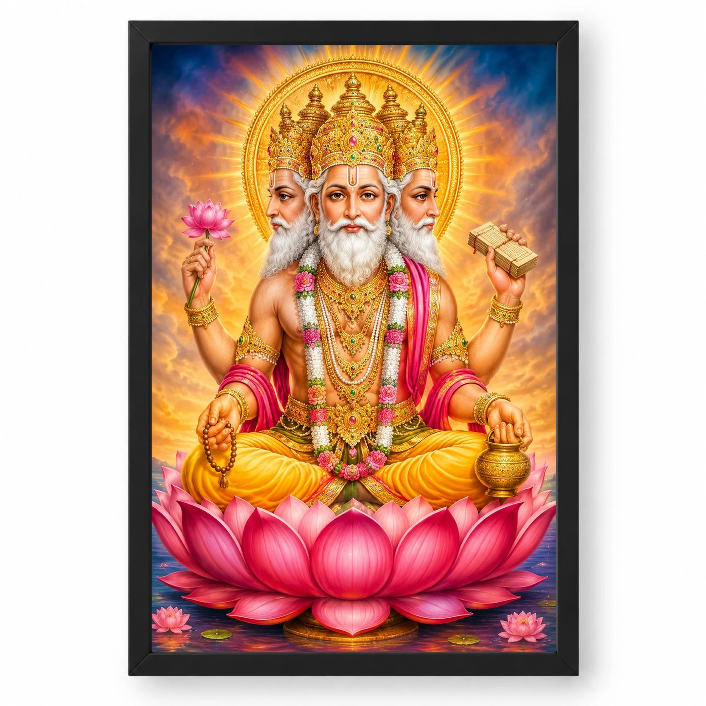 Brahma Dev Vivid Premium Spiritual Poster Art Photo Frame 1 Brahma Dev Vivid Premium Spiritual Poster Art Photo Frame — black frame clean
