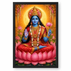 Kali Maa Royal Jewel-Toned Portrait Photo Frame — black frame clean
