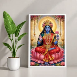 Kali Maa Traditional Indian Miniature-Inspired Devotional Art Photo Frame 12 Kali Maa Traditional Indian Miniature-Inspired Devotional Art Photo Frame — white frame console