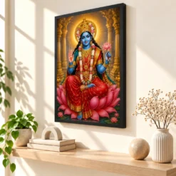 Kali Maa Heritage Temple Architecture Backdrop Photo Frame — black frame console