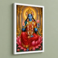 Kali Maa Heritage Temple Architecture Backdrop Photo Frame — white frame angled wall