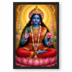 Kali Maa Vivid Premium Spiritual Poster Art Photo Frame — black frame clean