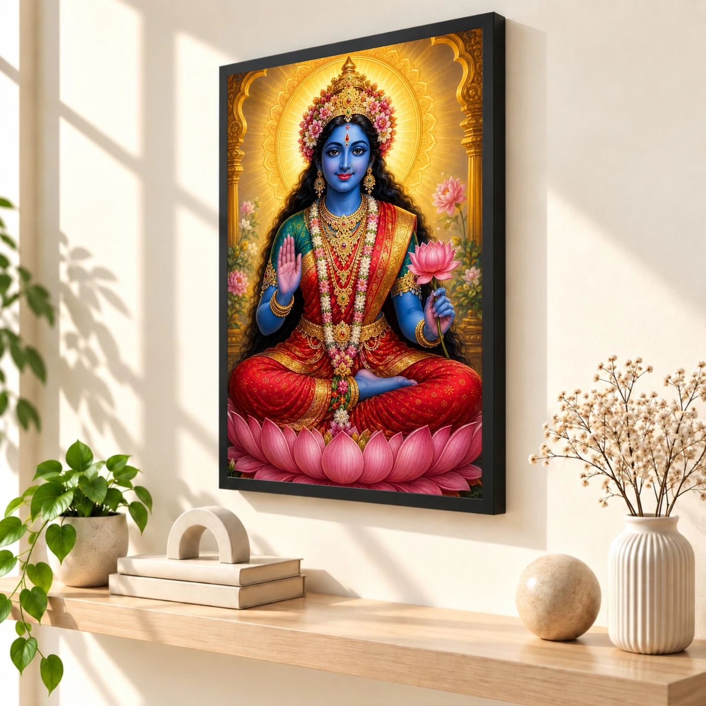 Kali Maa Vivid Premium Spiritual Poster Art Photo Frame 2 Kali Maa Vivid Premium Spiritual Poster Art Photo Frame — black frame console