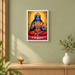 Kali Maa Vivid Premium Spiritual Poster Art Photo Frame 14 Kali Maa Vivid Premium Spiritual Poster Art Photo Frame — white frame distant wall