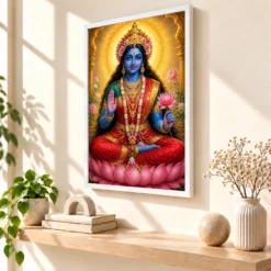 Kali Maa Vivid Premium Spiritual Poster Art Photo Frame 15 Kali Maa Vivid Premium Spiritual Poster Art Photo Frame — white frame warm console