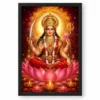 Vaishno Devi Lotus And Diya Radiance Photo Frame — black frame clean