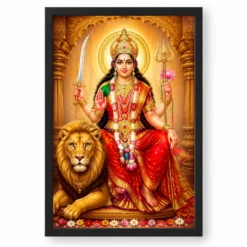 Vaishno Devi Heritage Temple Architecture Backdrop Photo Frame — black frame clean