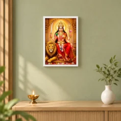 Vaishno Devi Heritage Temple Architecture Backdrop Photo Frame — white frame distant wall