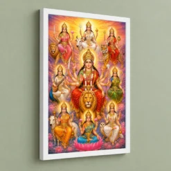 Navdurga Serene Sunrise Blessing Photo Frame — white frame angled wall