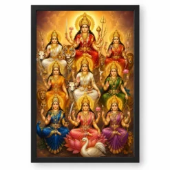 Navdurga Royal Jewel-Toned Portrait Photo Frame — black frame clean