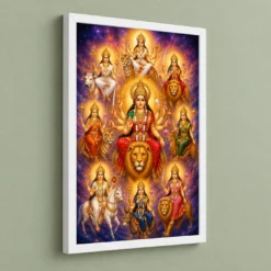 Navdurga Cosmic Celestial Aura Photo Frame 13 Navdurga Cosmic Celestial Aura Photo Frame — white frame angled wall