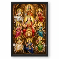 Navdurga Heritage Temple Architecture Backdrop Photo Frame — black frame clean