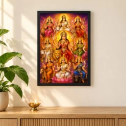 Navdurga Vivid Premium Spiritual Poster Art Photo Frame 11 Navdurga Vivid Premium Spiritual Poster Art Photo Frame — black frame pooja shelf