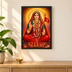 Rani Sati Dadi Royal Jewel-Toned Portrait Photo Frame 11 Rani Sati Dadi Royal Jewel-Toned Portrait Photo Frame — black frame pooja shelf