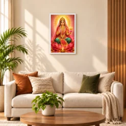 Rani Sati Dadi Lotus And Diya Radiance Photo Frame — white frame sofa