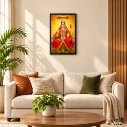 Rani Sati Dadi Peaceful Home Mandir Composition Photo Frame — black frame sofa
