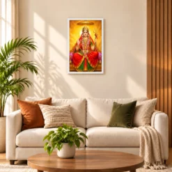 Rani Sati Dadi Peaceful Home Mandir Composition Photo Frame — white frame sofa
