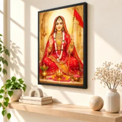 Rani Sati Dadi Heritage Temple Architecture Backdrop Photo Frame — black frame console