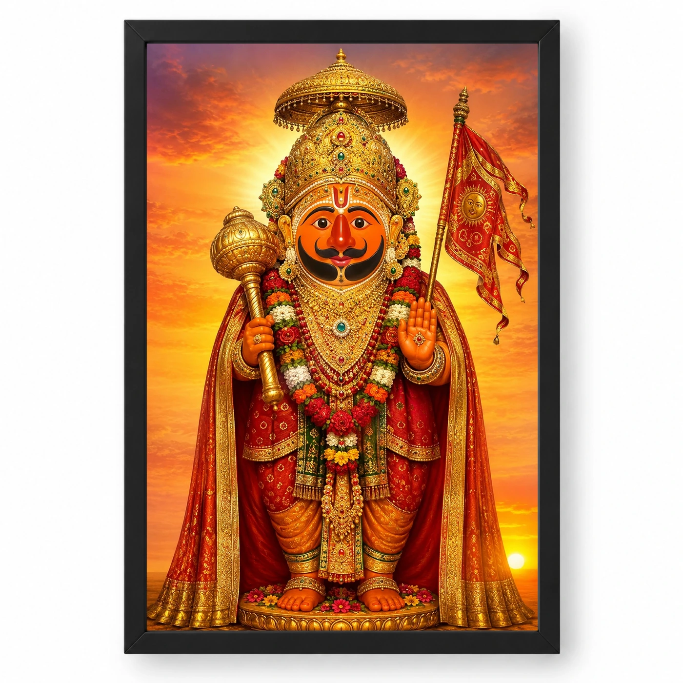 Salasar Balaji Serene Sunrise Blessing Photo Frame 1 Salasar Balaji Serene Sunrise Blessing Photo Frame — black frame clean