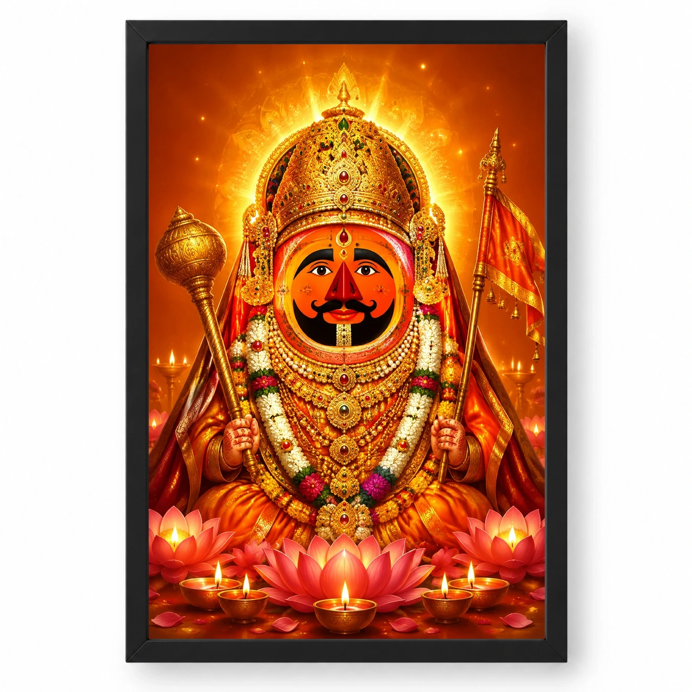 Salasar Balaji Lotus And Diya Radiance Photo Frame 1 Salasar Balaji Lotus And Diya Radiance Photo Frame — black frame clean