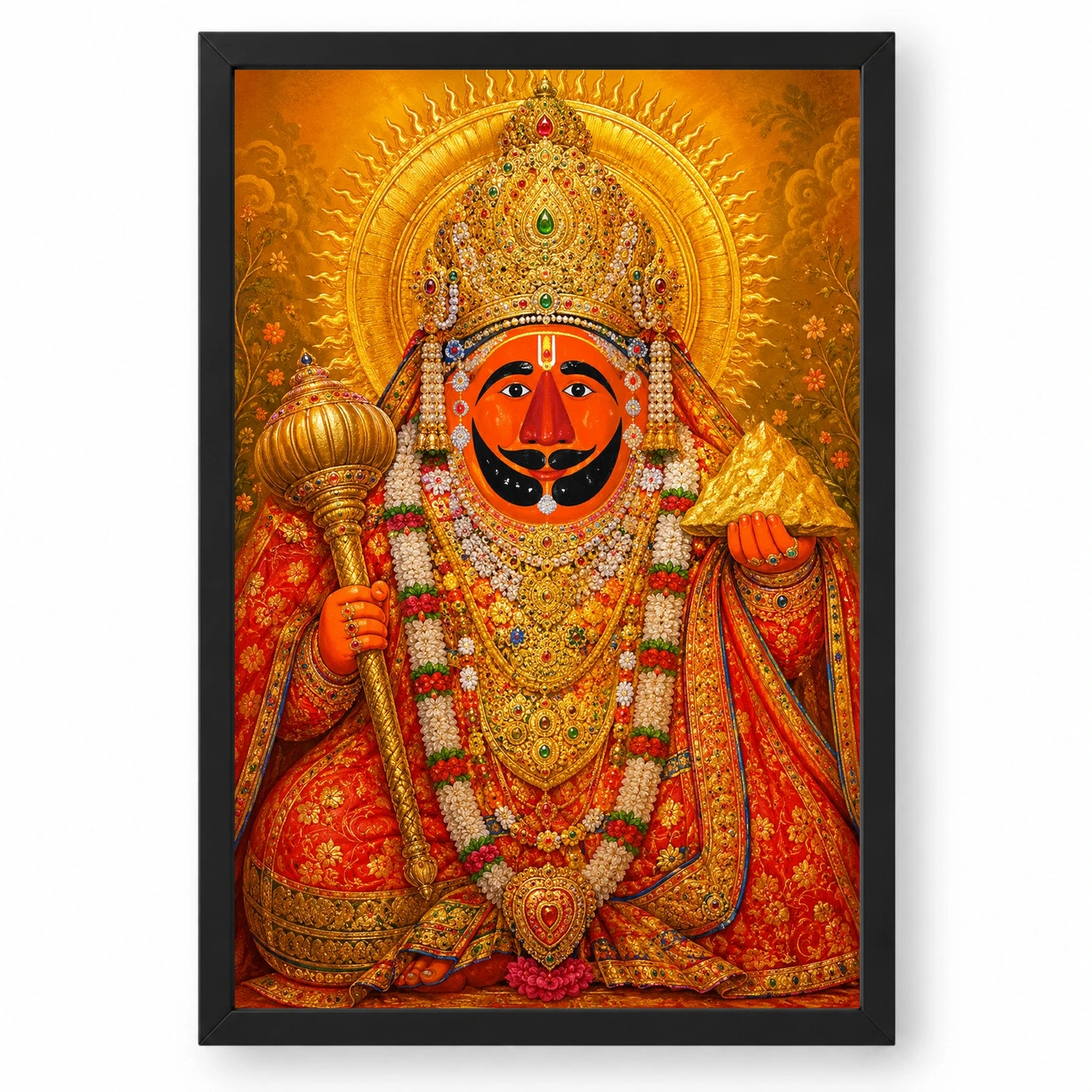 Salasar Balaji Traditional Indian Miniature-Inspired Devotional Art Photo Frame 1 Salasar Balaji Traditional Indian Miniature-Inspired Devotional Art Photo Frame — black frame clean
