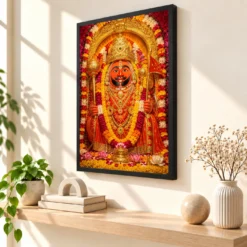 Salasar Balaji Grand Festival Flower Decoration Photo Frame — black frame console