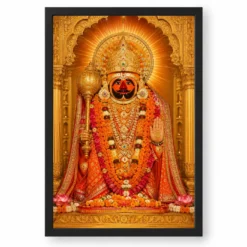 Salasar Balaji Heritage Temple Architecture Backdrop Photo Frame — black frame clean
