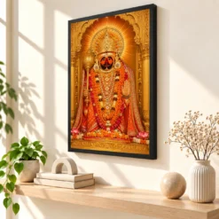 Salasar Balaji Heritage Temple Architecture Backdrop Photo Frame — black frame console